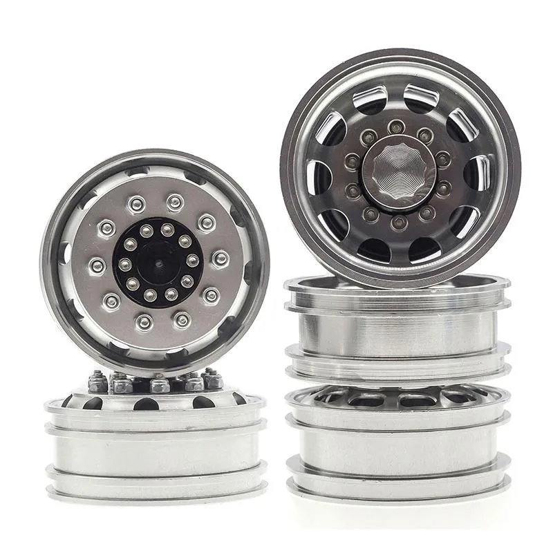 Smart Home Control 2pcs Metal Front Rear Wheel Rim Hub för 1:14 Tamiya Trailer Traktor Truck RC Car