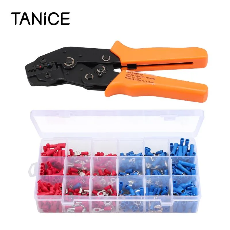 Professional Hand Tool Sets TANiCE Mini European Crimping Plier 0.5-2.5mm2 Multi Tools With 650PCS Terminals For Cable Wire Ferrule
