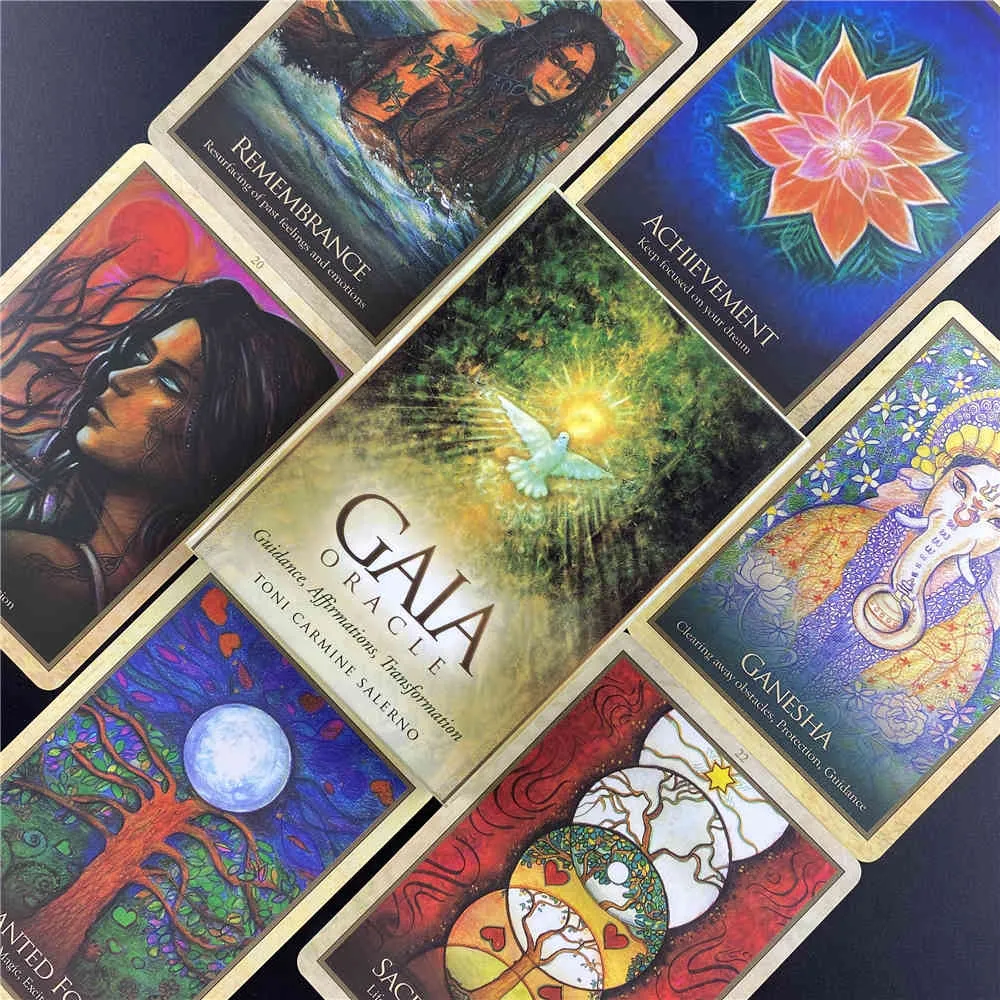 النسخة الإنجليزية The Gaia Oracle Cards Tarot Board ألعاب لعب دليل PDF Love 0n46