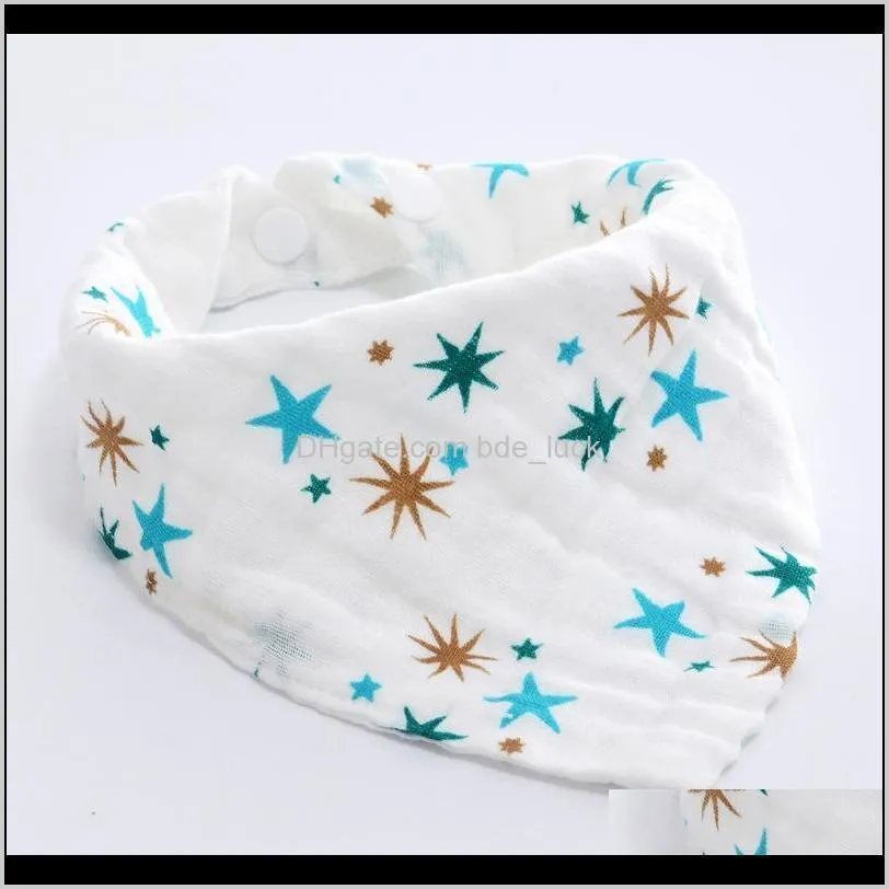 Baby Bibs Boy Girl Gauze Water Absorb Bib Burp Cloth Triangle Cotton Baby Scarf Burp Christmas Accessories