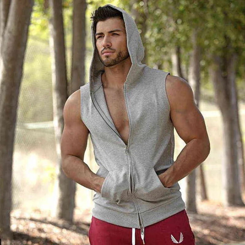 Zip up hoodie vest on sale