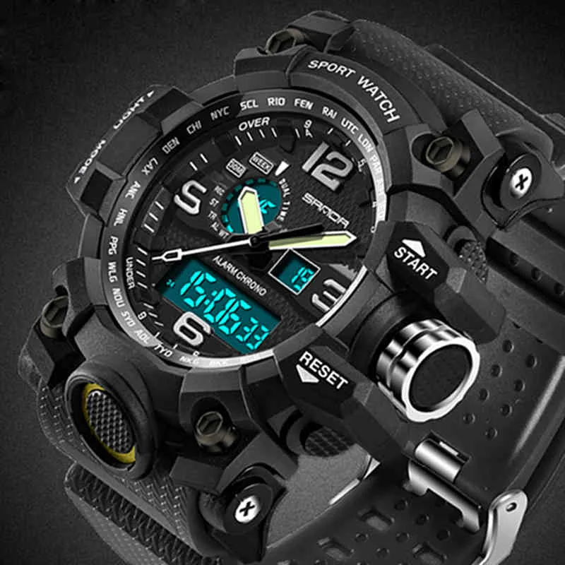 G Style SANDA Sports Men's Top Brand Luxury Military Shock Resist LED Digital Watches Male Clock Relogio Masculino 742