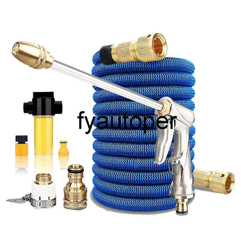 Portable High Pressure Water Gun Car Metal Wash Gun Super Flexible Hose Nozzle Sprinkler Foam Tools For Cleaning Car Garden