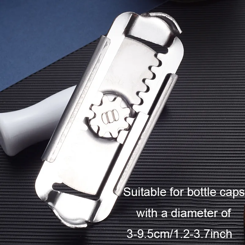 Adjustable Multi-Function Bottle Cap Opener Stainless Steel Lids