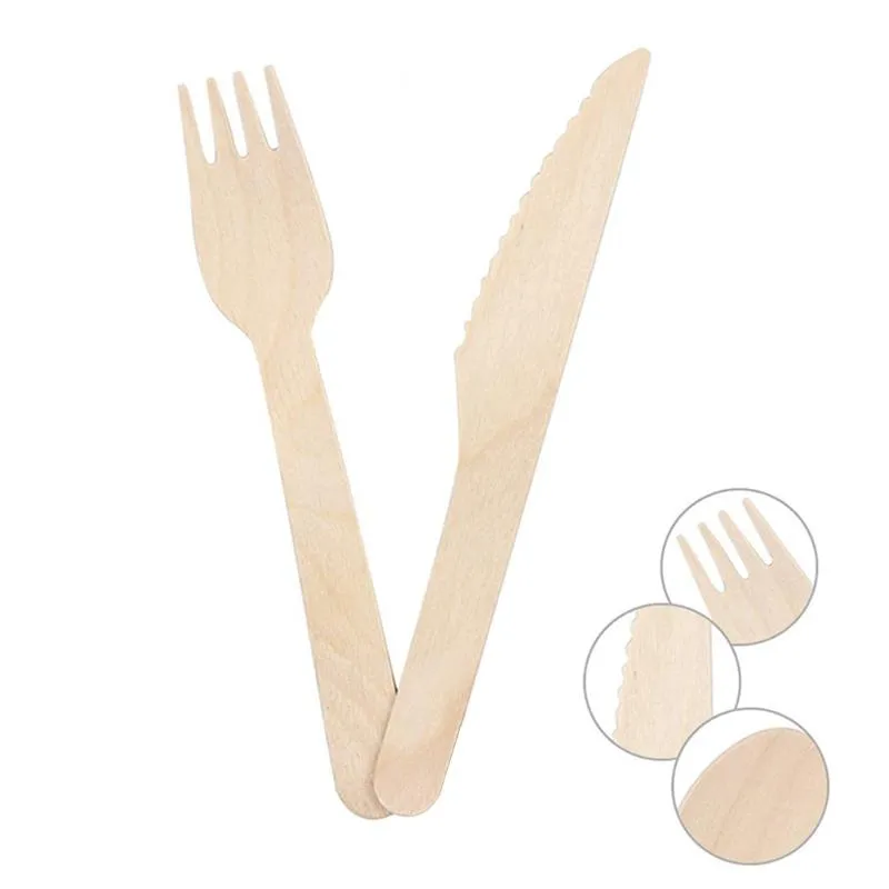 Dinnerware Sets 100Pcs Disposable Wooden Spoon Ice Cream Scoop Coffee Honey Teaspoon Tableware Mini Cutlery Set Kitchen Accessories