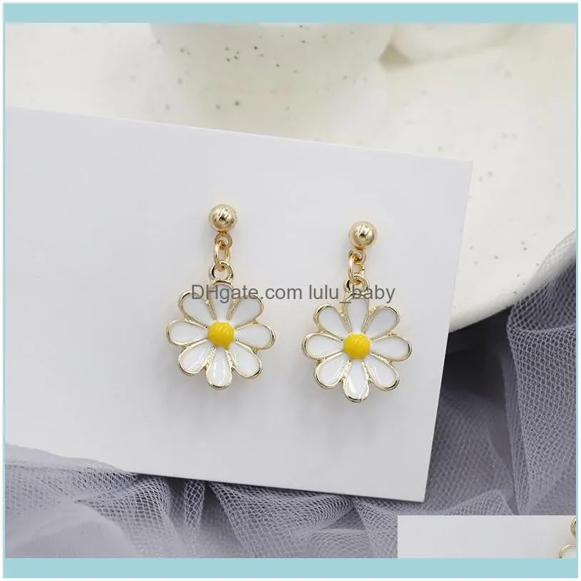 Stud Little Daisy`s Department Of Pure And  Earrings Flower Sweet Sunflower Joker Without Ear Pierced With Woman1