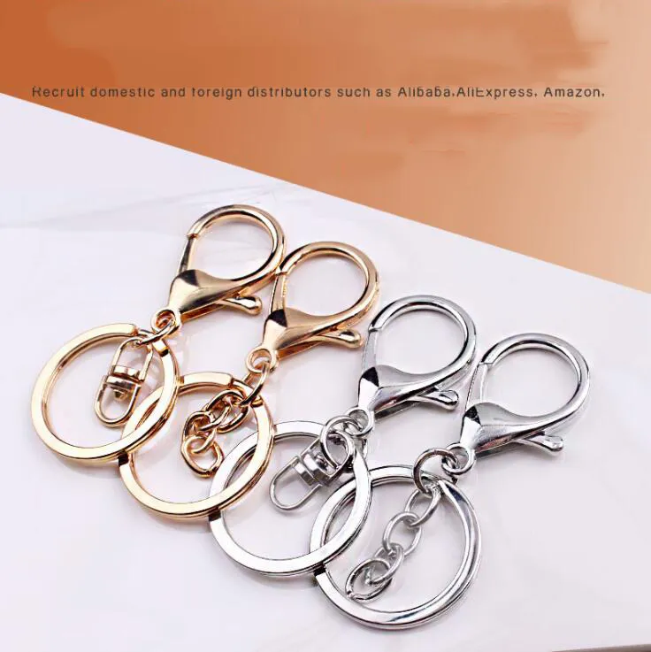 Zinc Alloy Keychain Pendant Metal Nyckelring Tre-Piece DIY Smycken Tillbehör Hummer Nyckelringar