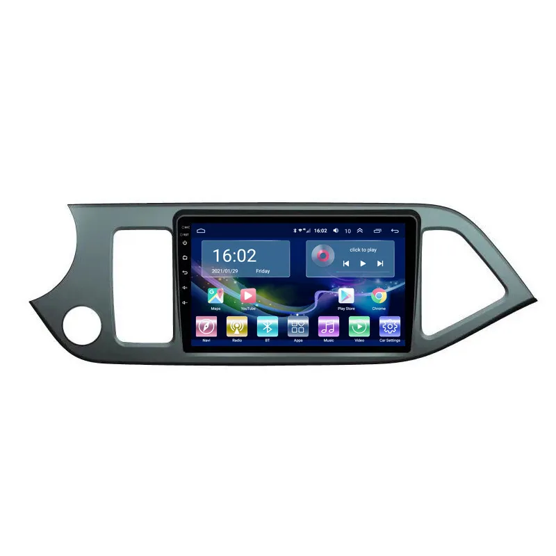 Carro rádio vídeo carplay para kia picanto 2011-2015 DVD player estéreo em traço android 10
