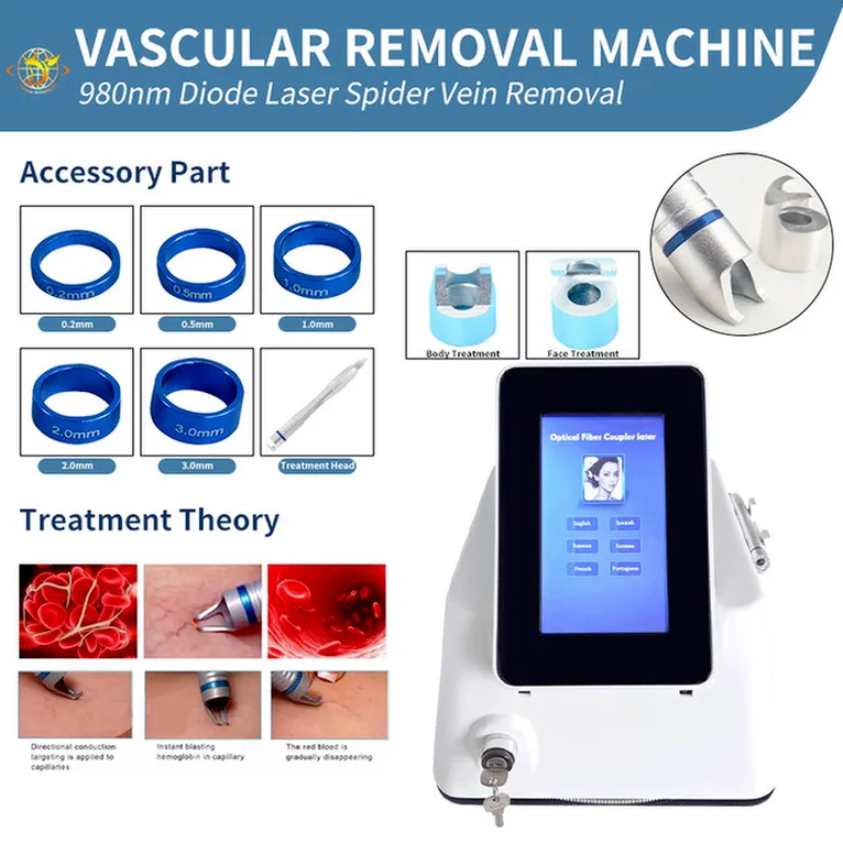 980nm veias de aranha remoção terapia vascular diodo máquina de laser laser veia manchas de mole salão casa uso