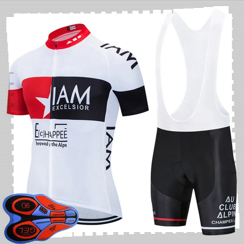 Pro team IAM Cycling Short Sleeves jersey (bib) shorts sets Hommes Été Respirant Vélo De Route Vêtements VTT Vélo Tenues Sport Uniforme Y21041511