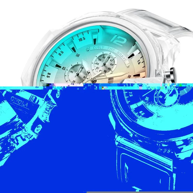 Relógios dos homens Grande estilo DZ Top Illusion Band Silicon Band relógio de quartzo para homens macho Pulso Militar Relogio Masculino relógios de pulso