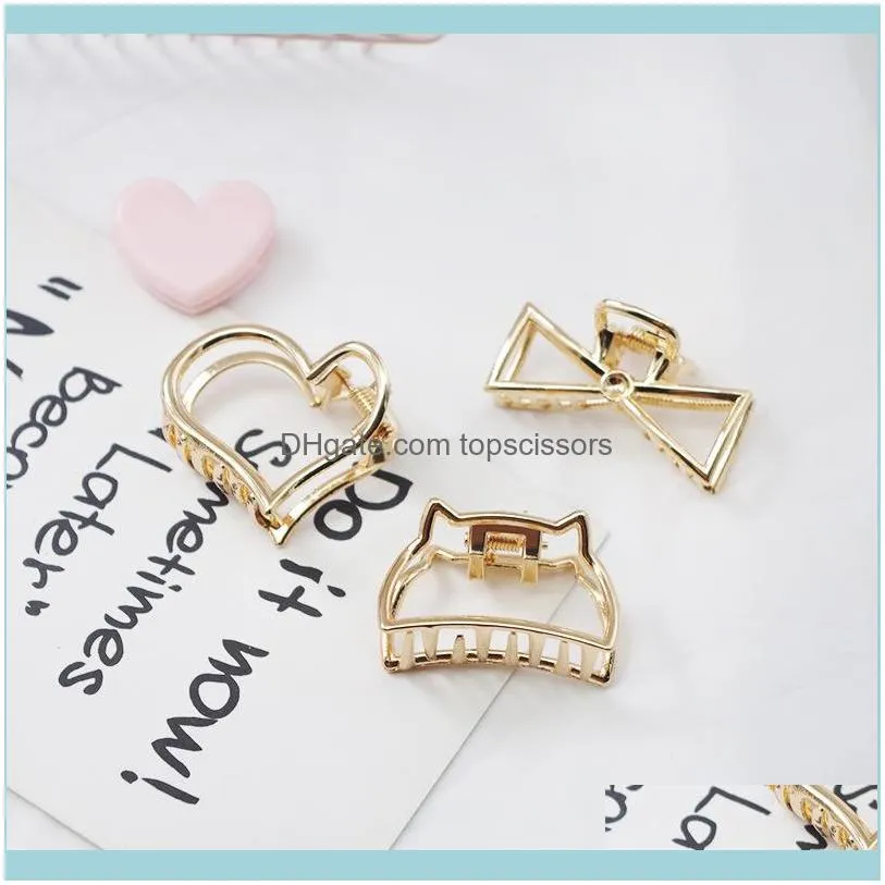 Fashion Women Gold Geometric Simple Alloy Hollow Hair Clips Hairpin Headband Holder Claw Vintage Accessories1