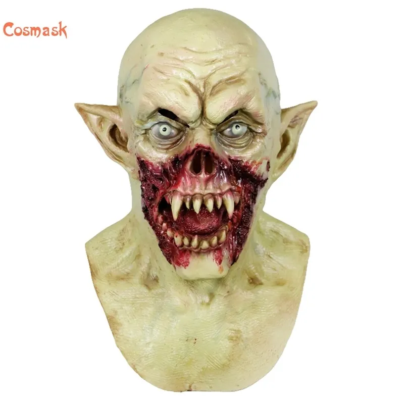 Cosmask Halloween Horreur Masque Complet Creepy Effrayant Zombie Latex Masque Costume Party Props Q0806