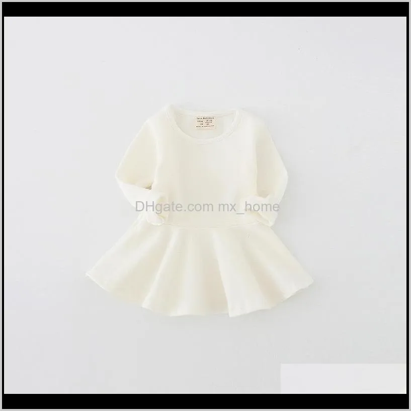 baby girls dresses 7 colors brief candy colors long sleeve cotton ruffle dress kids dress girls 9m-2t