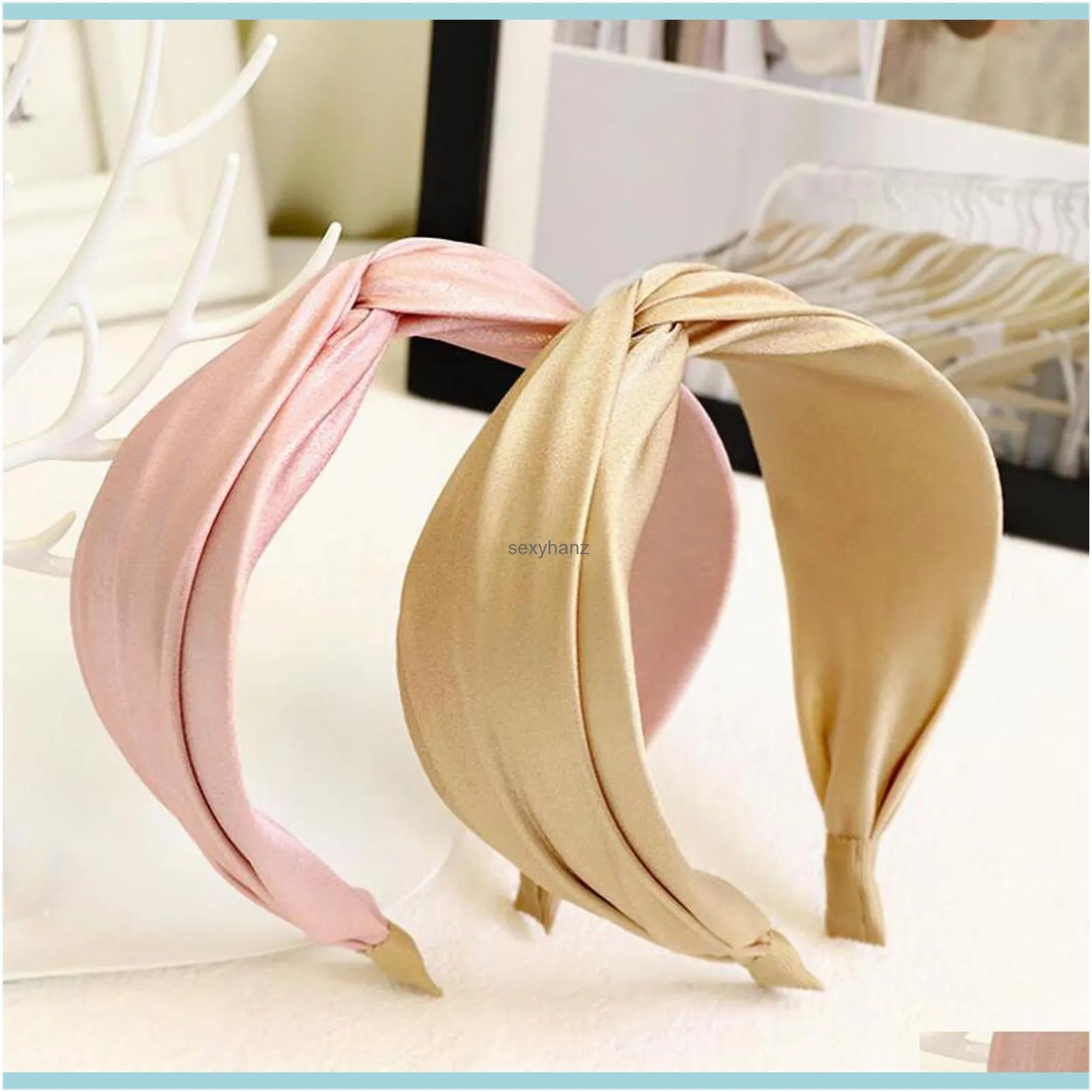 New Fashion Women`s Hairband Wide Side  Color Headband Cross Knot Turban Headwear Hair Accessories