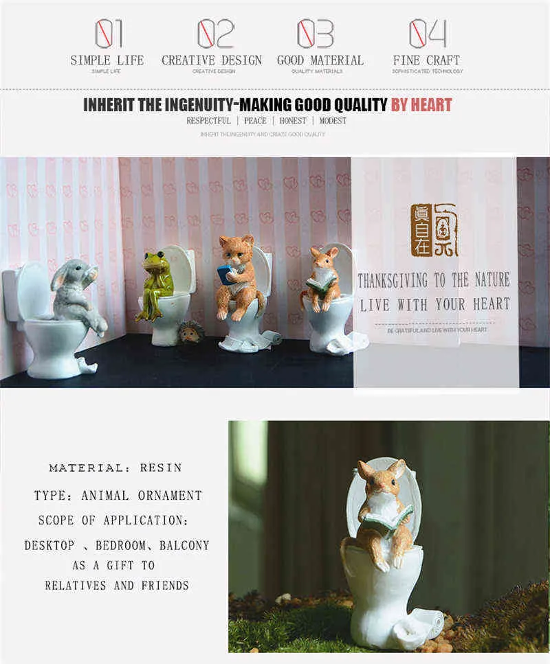 Everyday Collection Miniatur Tierfiguren, Maus, Schwein, Hase, Frosch Auf  Der Toilette, Tischdekoration, Lustige Geschenke, 211101 Von 11,47 € |  DHgate