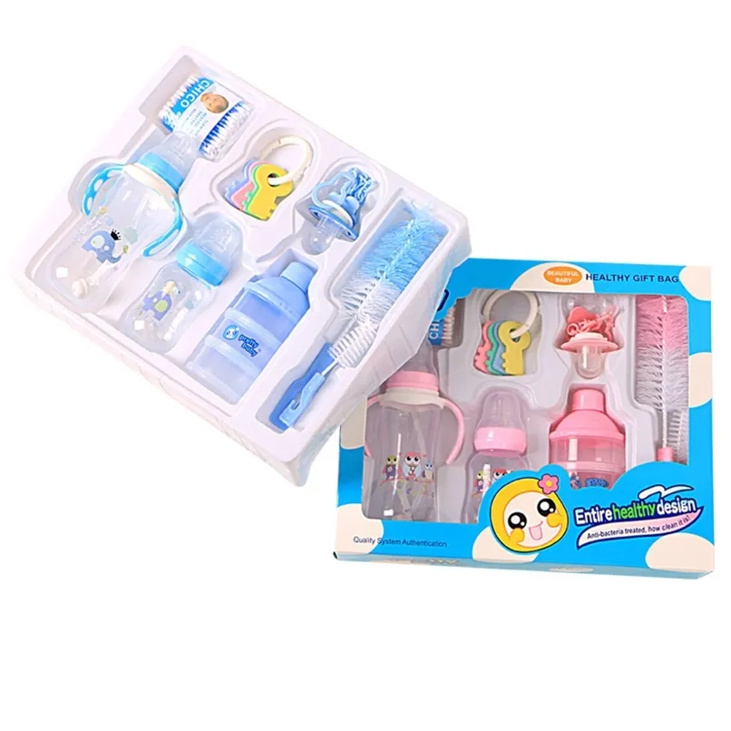 Baby Feeding Bottle Set W/ Pacifier PP Milk Powder Grid Toy Gift