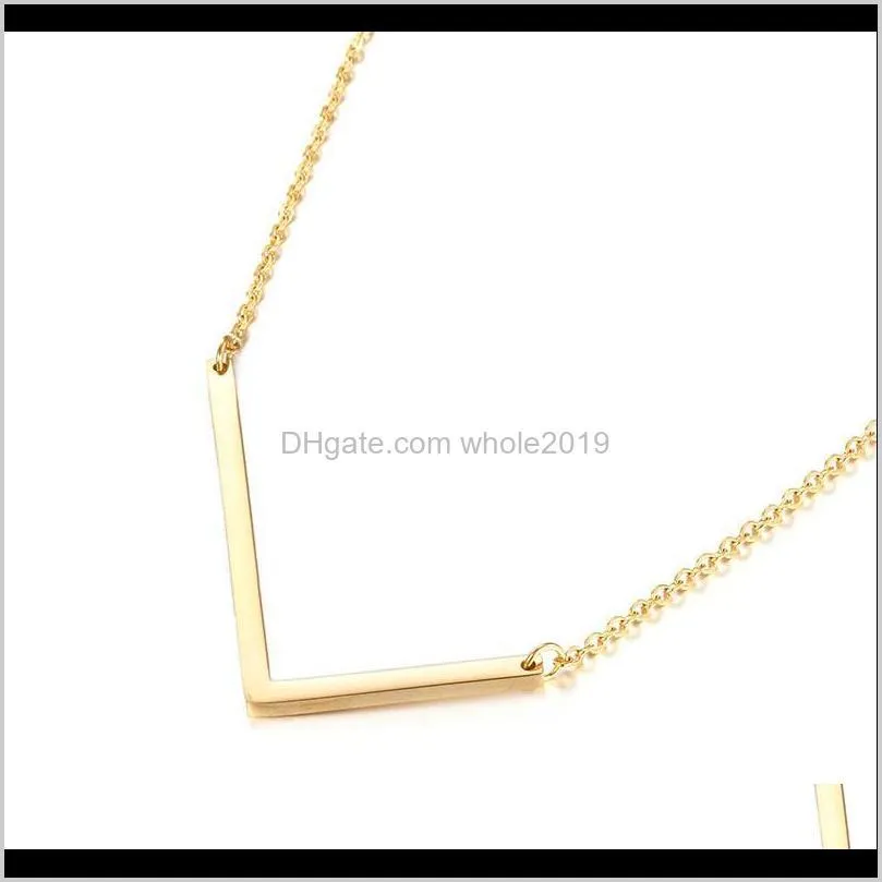 hot sale fashion women gold stainless steel 26 letter pendant necklace short clavicle link chain necklace jewelry