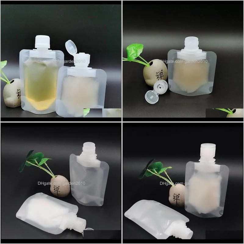 30/50/100ml clamshell packaging bag stand up spout pouch plastic hand sanitizer lotion shampoo makeup fluid travel bag wb2854