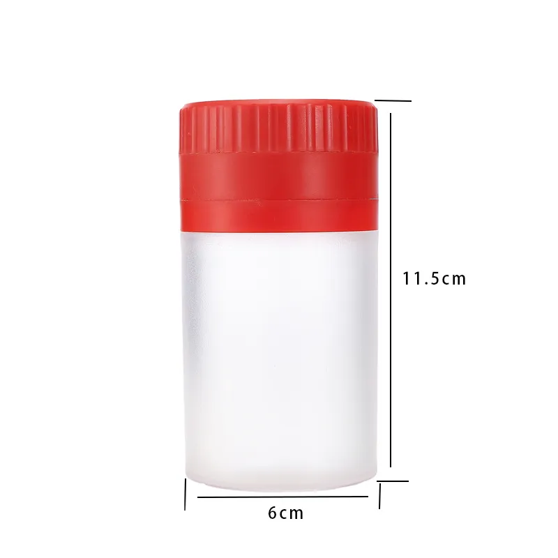 Cool Färgglada Plast Rökning Dry Herb Tobak Grind Spice Miller Grinder Crusher Slipning Hackad Hand Muller Storage Jars Tank Cigarett Stash Case