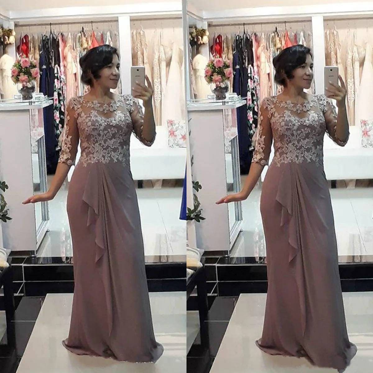 Half Sleeve Mother Of The Groom Dress Appliques Lace... From Verycute,  $37.6 | DHgate.Com