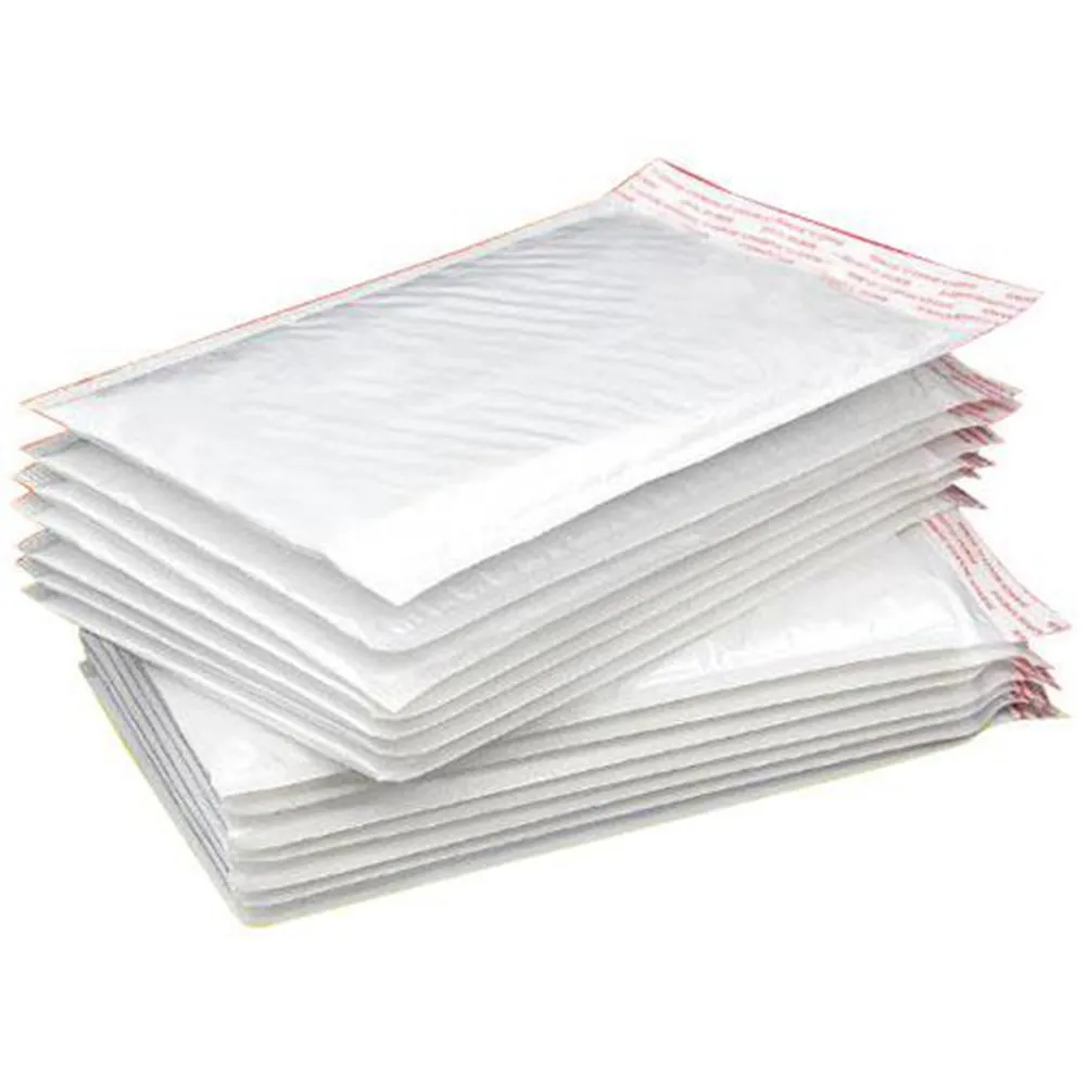 Sacs de courrier blanc 20 * 25 + 4 cm Enveloppe à bulles Auto-scellant Bulles Rembourrage Wrap Sac postal Pearl Film Envelope Courier Boîtes d'emballage étanches