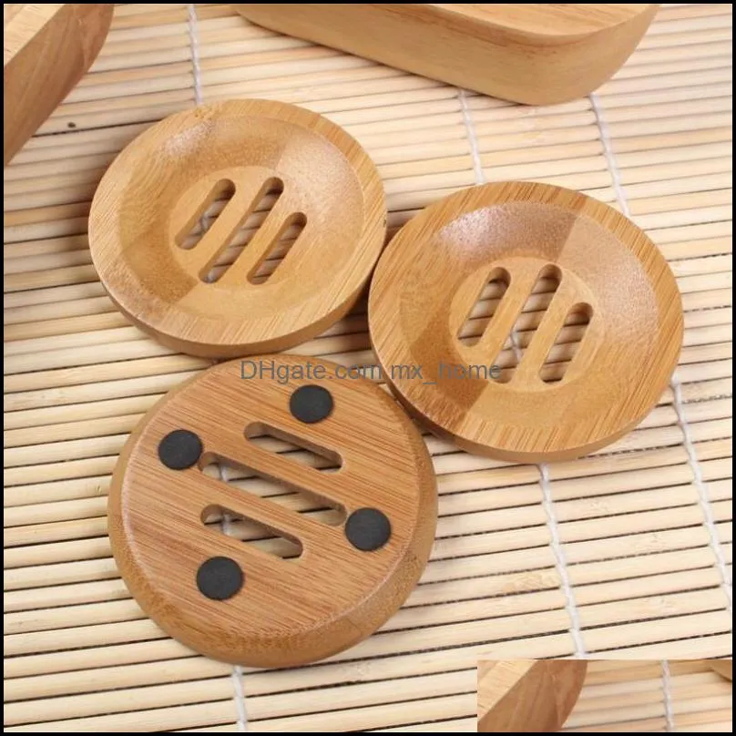 Natural Environmen Bamboo Soap Dish Wooden Tray Holder Storage Rack Plate Box Container For Bath Shower Bathroom Dishes