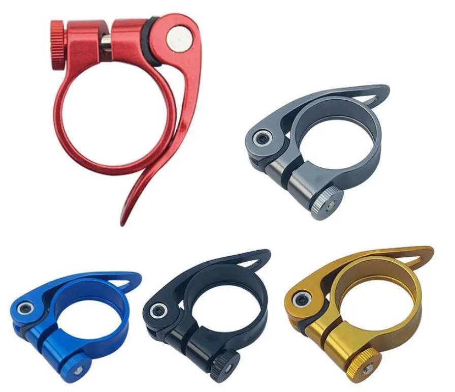 Bike Seat Post Clamp Tube Clip Quick Release Aluminium Alloy MTB Seatpost Parts Accessorie 28.6mm/31.8mm/ 34.9mm AAQW1