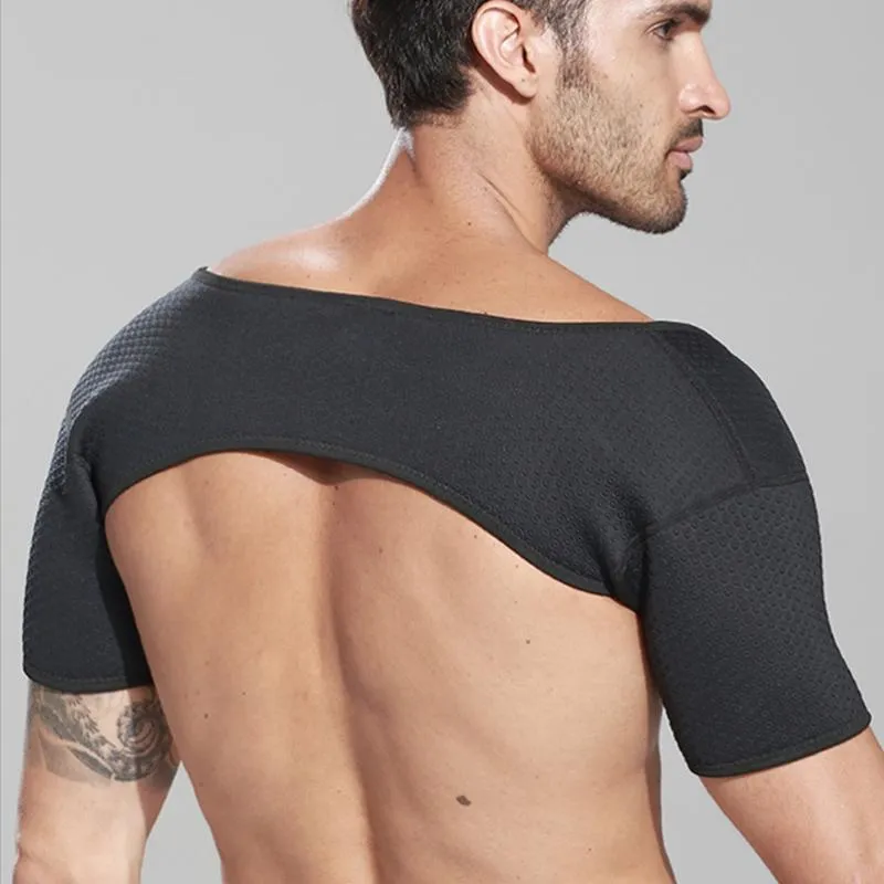 Back Support Double Shoulder Safe Protector Gewichtheffen Sport Brace Slapen Warm Relief Pijn Gezondheidszorg Riem XA41L