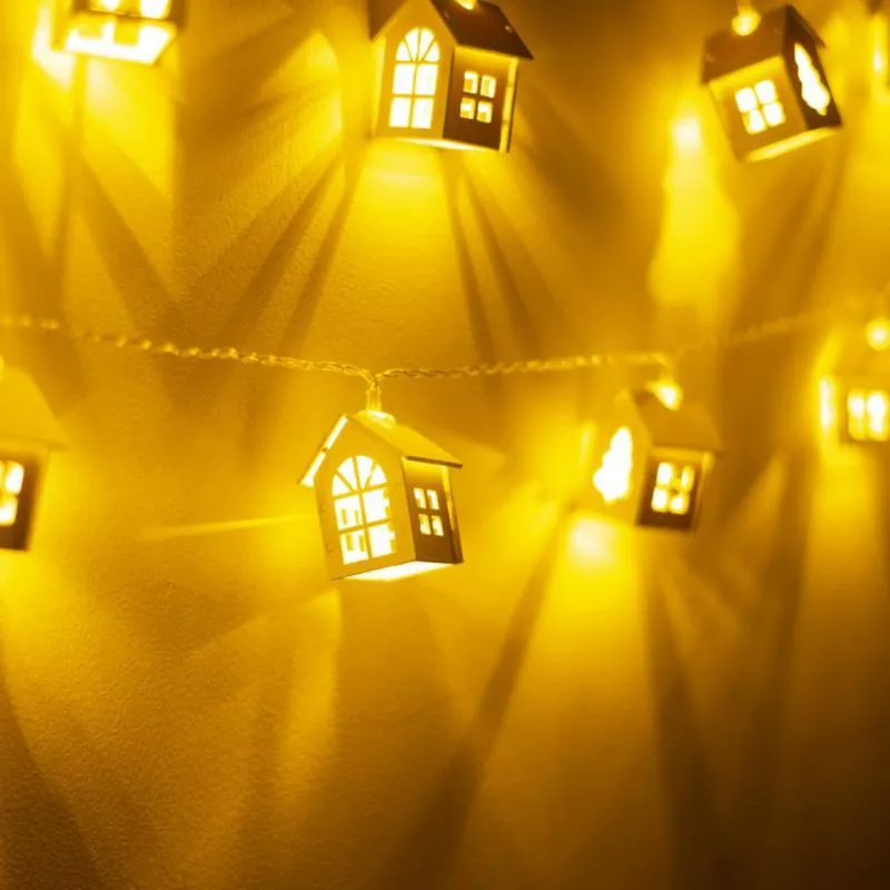 Juldekorationer 1,5 / 3m LED-strängljus Fairy Garland Wood House Year Decoration Wedding Party Holiday Room Novelty Lamps