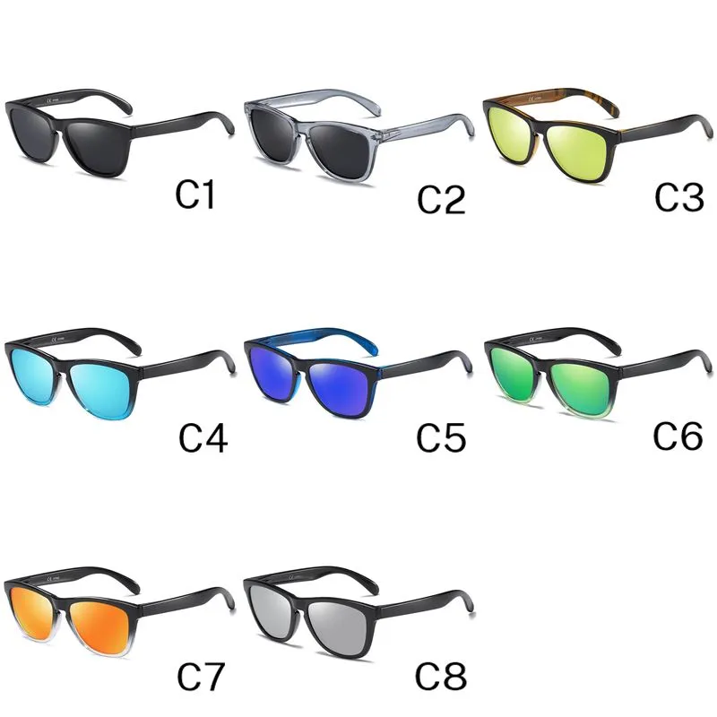 8 colori occhiali da sole polarizzati da uomo all'aperto occhiali sportivi vintage da donna montatura vuota NO LOGO lenti a specchio