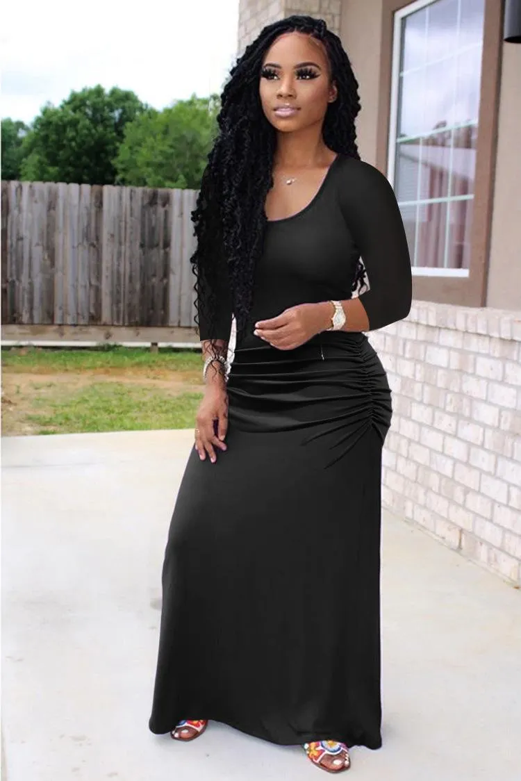chinese dress ladies 3/4 Sleeve Fit & Flare Dress main image 0