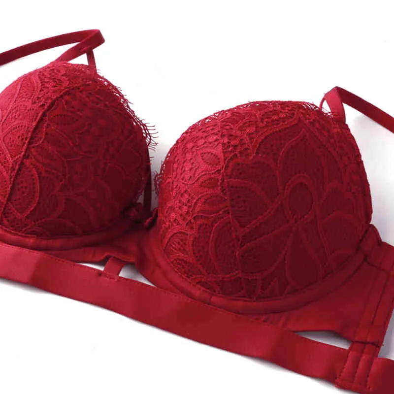 Women Lace Bra Brassiere Red See-through Lace Bralettes Hollow Out Bra Tops  Erotic Sexy Lingerie Adjustable Bra Ladies Underwear - Bras - AliExpress