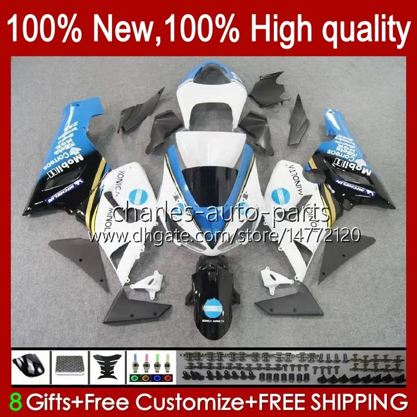 Full Konica Blue Fairings for Kawasaki Ninja ZX600C ZX-600 ZX 6R 600CC 6 R ZX636 05-06 Nadwozie 7NO.29 ZX-636 600 CC ZX6R 05 06 ZX600 ZX 636 ZX-6R 2005 2006 OEM Bodys Kit