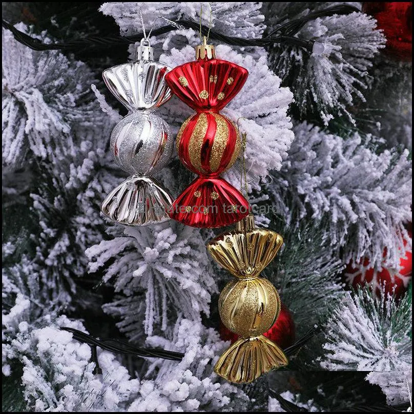 Decorações de Natal Festive Party Fontes Home Jardim 5 pcs Doces Doces Pingente Caixa de Presente de Pingente Eletállio Adereços Árvore de Natal Pingente