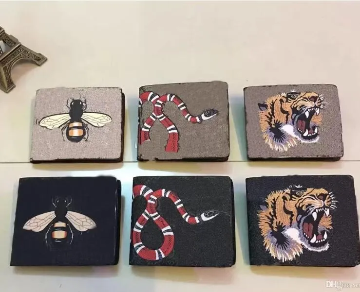 2022 Designer High Luxury Cardholder Men Animal Mens Womens G plånbok Läder Svart Snake Tiger Bee Plånböcker Kvinnor Långt stil Purse Korthållare Mynt med present B