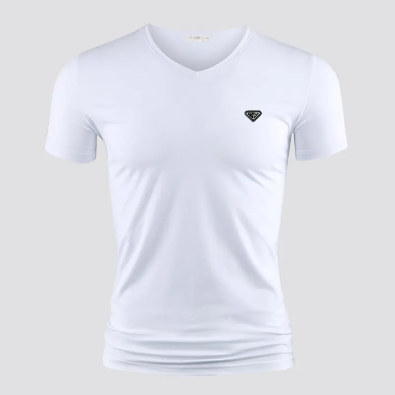 Homens camisetas Camiseta de alta qualidade puro algodão tees polos confortável tripulação v pescoço homens mulheres tridimensional metal triang187p