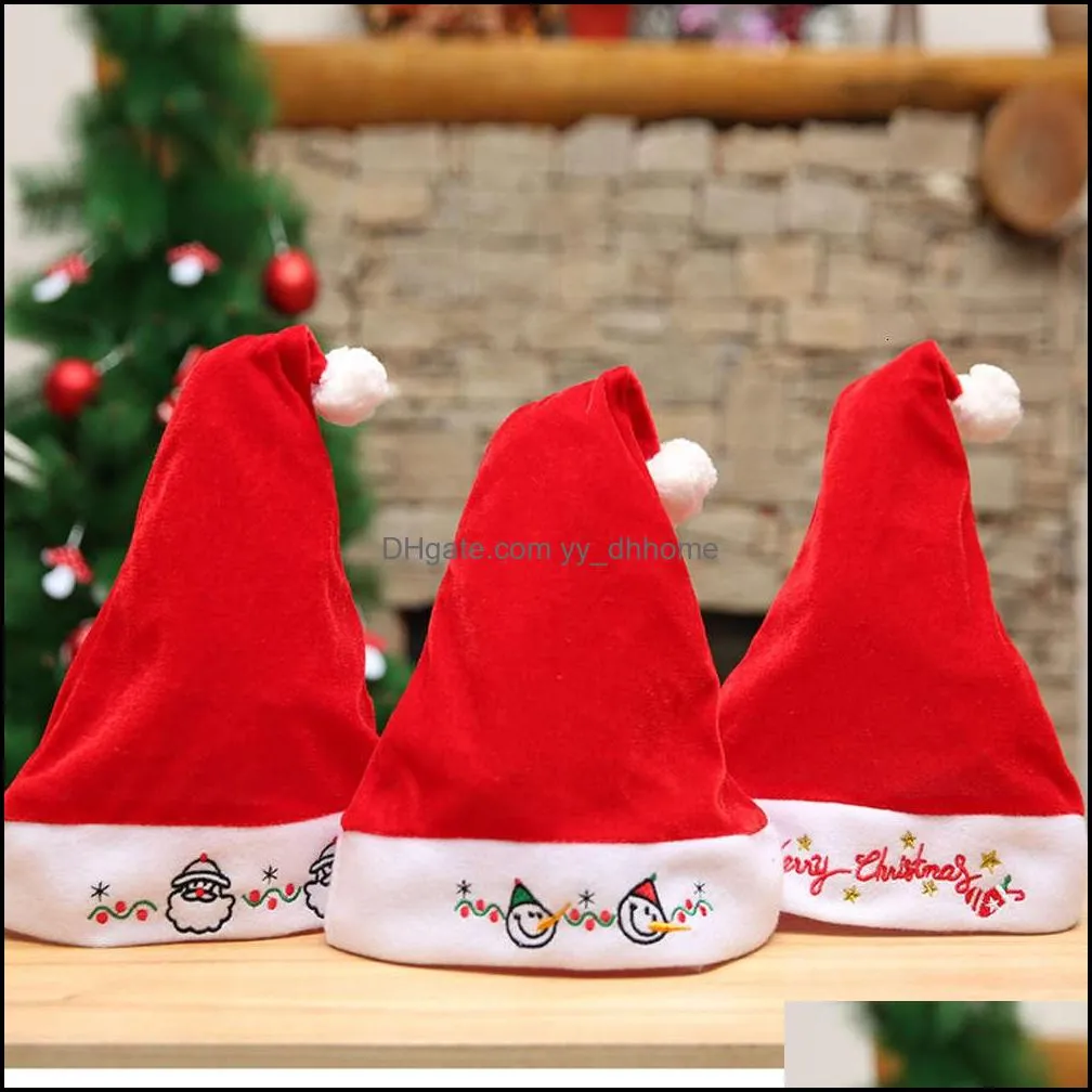 Christmas hat Unisex adult children Santa Xmas Holiday For festive party New year poison Decor red and white caps