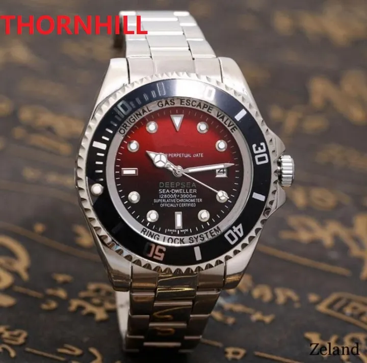 Mens 43mm Stainless Steel Deep Sea Dweller Watch With Quartz