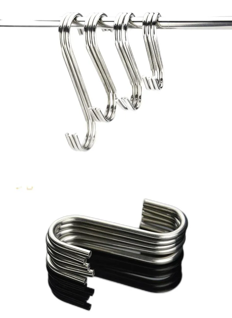 Stainless steel S hook wire diameter 2.8MM suitable for multifunctional kitchen and bathroom