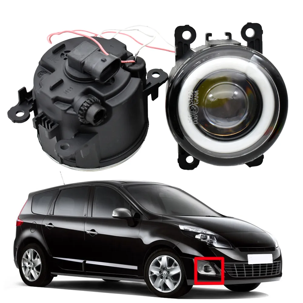 Fog Light 2 PCS Front Charemper Lampe Styling Angel Eye LED Lens 12V H11 pour Renault Scenic Grand 3 III JZ 2009-2016