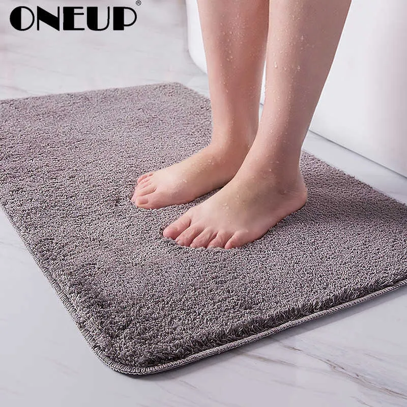 ONEUP Indoor Bathroom Rug Non-slip Bathroom Set Absorbent Dirt Catcher Bathroom Floor Mats Feet Microfiber Home Carpet Bath Mat 210724