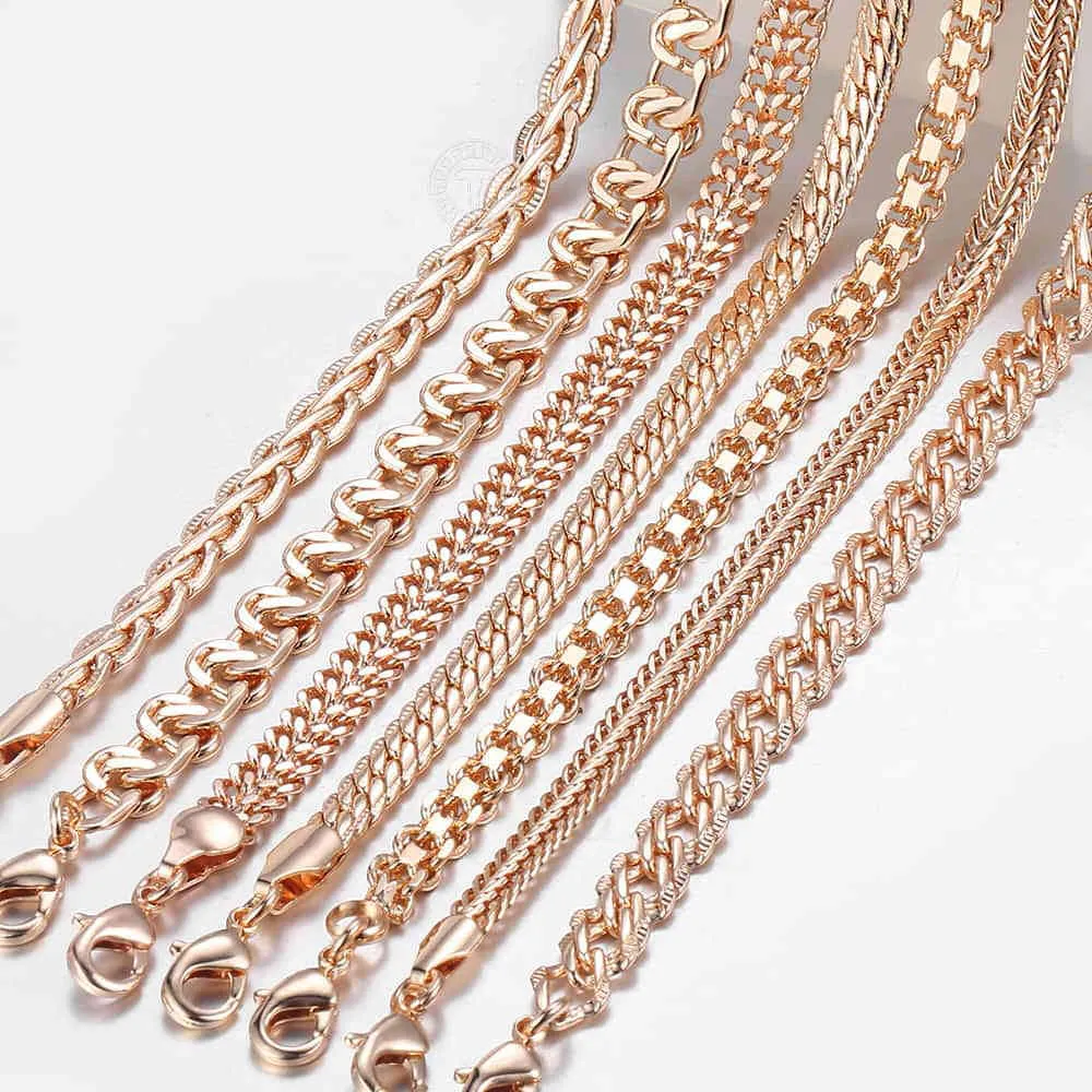 Rose Gold Snail Link Necklace Chain With Curb Weaving Classic Beaded Jewelry Gift For Men And Women By Fanshion CNN1B From Andyandalanshop 10.61 DHgate.Com