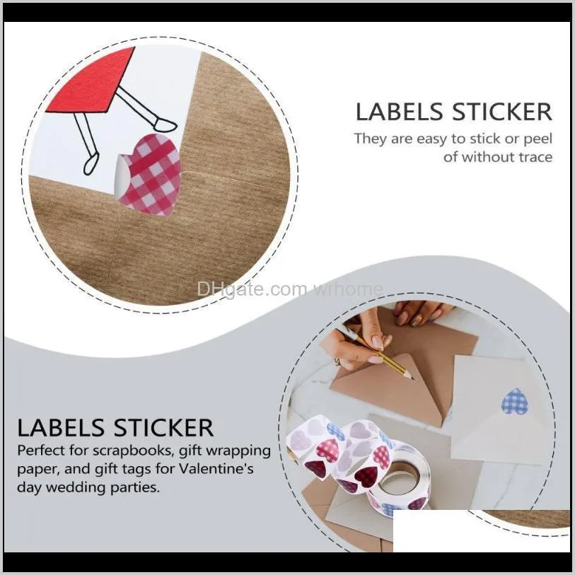 1 roll heart shaped self-adhesive label stickers valentine`s day stickers