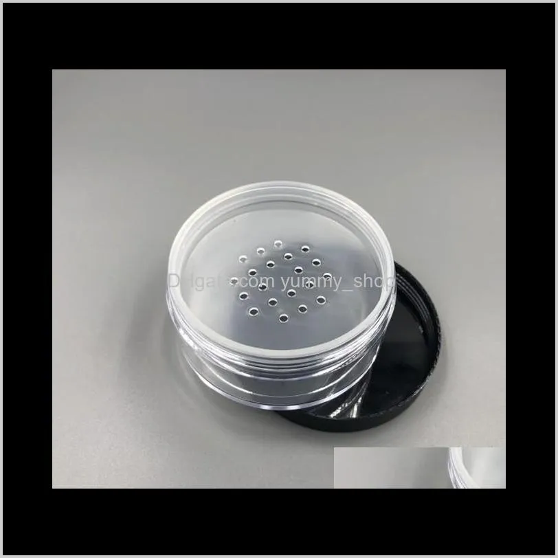 50 ml(1.66 oz) Empty Reusable Plastic Loose Powder Compact Bottles Container DIY Makeup Powder Case with Sifter and Lined Screw Lid