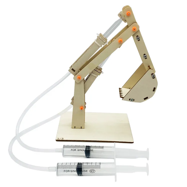 Wissenschaftliche Technologie, hydraulischer Bagger, Bagger, Grundschule, weiterführende Schule, Experiment, Materialwissenschaft, Bildung, kleine Erfindung