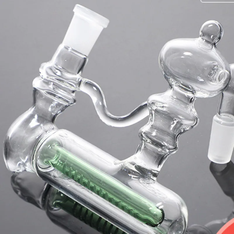 Зеленая стеклянная ясеня ловца Perc Recycler Bong курение аксессуар стеклопроводная труба кальян