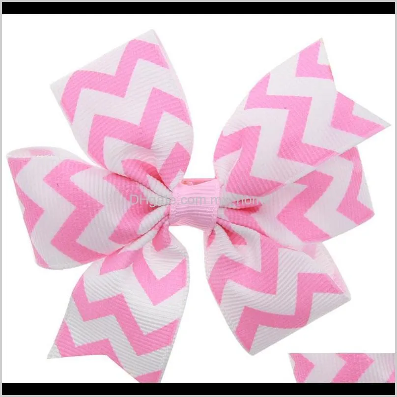 hot sale baby bow hairpins girls grosgrain ribbon wave bows with clip boutique bows hairpins for children kids hair accessories