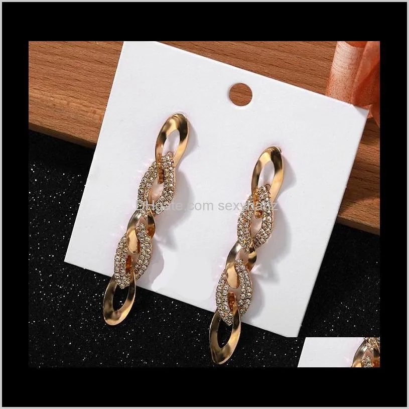 new fashion luxury designer diamond zircon braided metal long drop chandelier dangle stud earrings for woman girls555