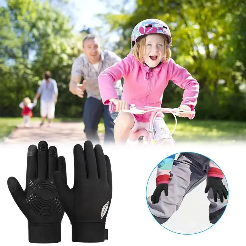 Gants de cyclisme d'hiver pour enfants - Chauds - Antidérapants